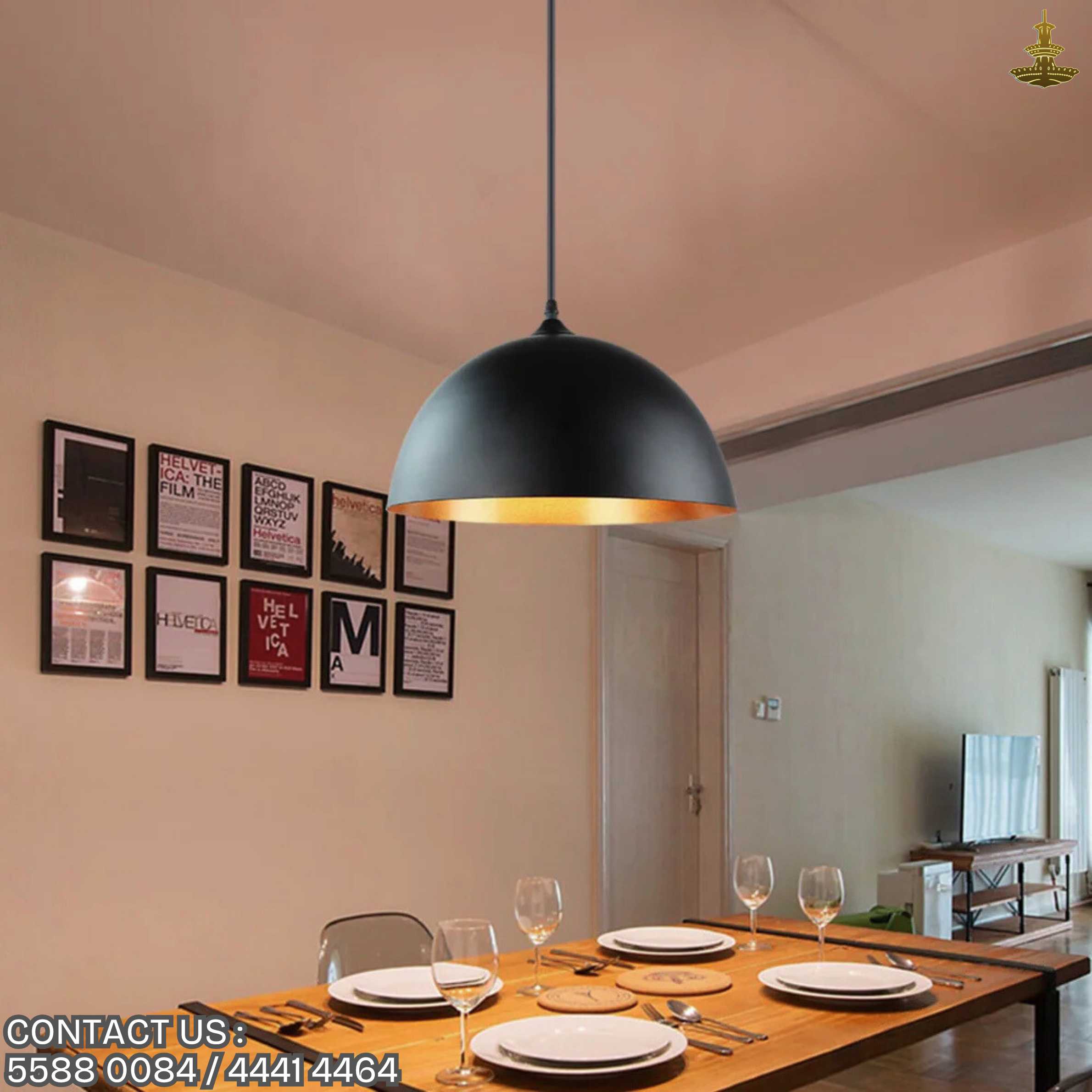 Hanging dome shaped modern chandelier CO2 07 - Image