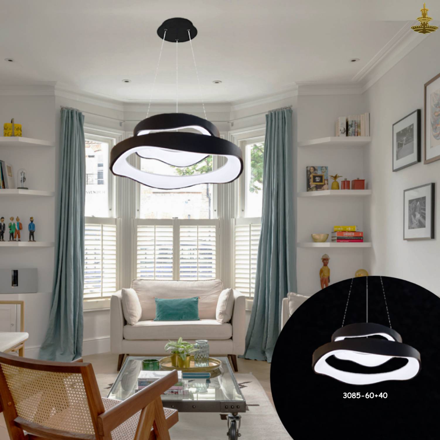 Modern Dual Chandelier 3085 - Image