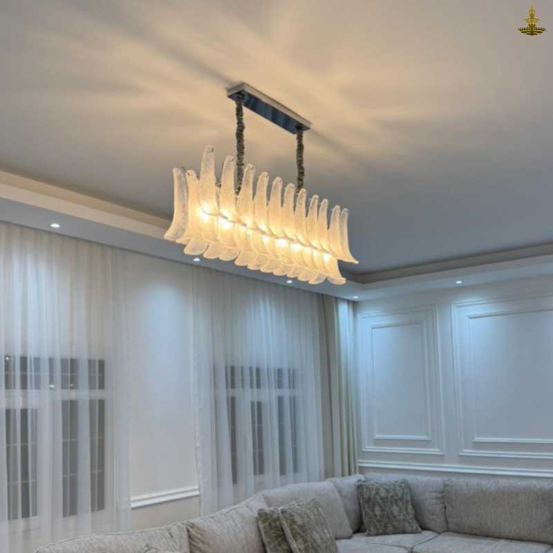 Elegant Frosted Glass  Chandelier 37035L - Image